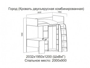 Кровать двухъярусная комбинированная в Лабытнангах - labytnangi.magazin-mebel74.ru | фото