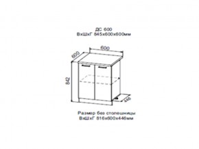 Шкаф нижний ДС600 с полкой (2 дв) в Лабытнангах - labytnangi.magazin-mebel74.ru | фото