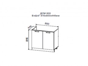 Шкаф нижний ДСМ800 под мойку в Лабытнангах - labytnangi.magazin-mebel74.ru | фото